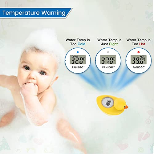 Famidoc Bath Thermometer Duck Water Thermometer for Baby Bath Safety