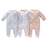 Gerber Unisex-Baby Sleep N' Play Footed Sleepers - Teddy Bears
