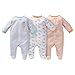 Gerber Unisex-Baby Sleep N Play Footed Sleepers - Teddy Bears (Newborn)