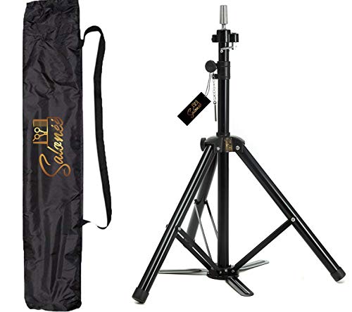Premium Mannequin Head Stand Tripod - Heavy Duty Lightweight Aluminum for Portability and Durability. Bonus Easy Carry Tote. Exclusively by Salonee - your Source for Professional Salon Equipment.