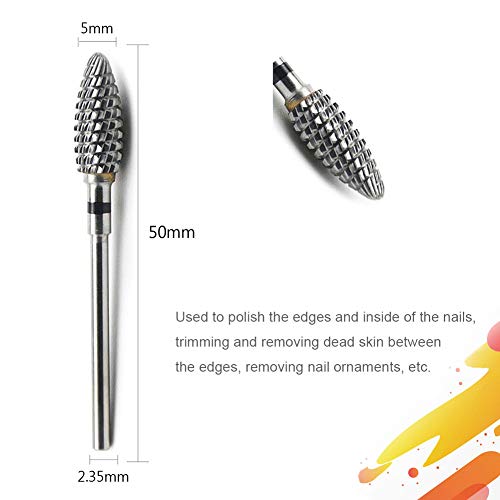 JEWHITENY Tungsten Carbide Nail Drill Bits Set 7Pcs Remove Acrylic Nail Polish Manicure Machine Accessories Electric Nail Files Nail Tools 3/32"