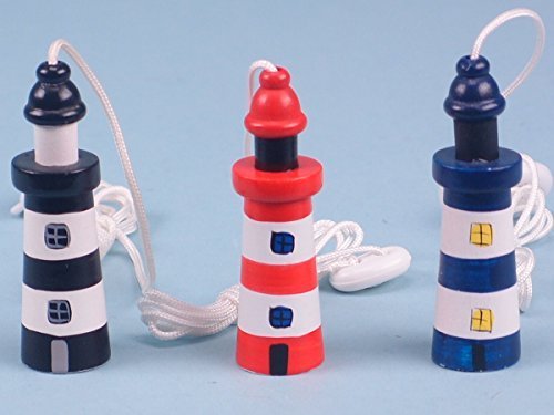 SDL Seaside/Nautical Theme Wooden Lighthouse Cord Pull/Light Pull (15278) (Blue)