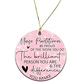 MEDROC Nurse Practitioner Christmas Ornament - Round Ceramic 3", Nurse Practitioner Week Appreciation Gifts Bulk for Women Men, Thank You Gift for NP Holiday Season Home Office Décor
