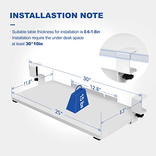 FlexiSpot Keyboard Tray Under Desk With C Clamp Mount 25 (30 Including