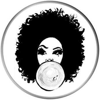 Pop Cell Phone Holder Grip Mount Socket Expanding Stand and Grip Smartphones and Tablets - Curlyfro Girl Bubble Gum Natural Hair