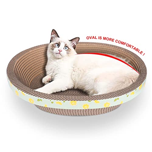 Oval Cardboard Cat Scratcher Bed Scratch Pad Nest Corrugated Scratching