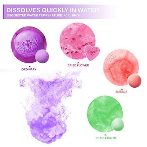 Peradix Bombas de Baño,8 piezas Bolas de Baño con Aceites Esenciales,Spa Baño de Burbujas para Hidratar la Piel Seca Sales de Baño de Bombas de Baño Espuma de Regalo para Mujeres