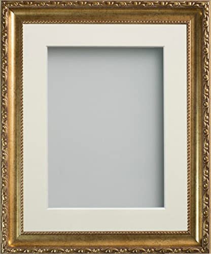 Frame Company Brompton Gold 12x10 inch Frame With Ivory Mount for Image 8x6 inch *Choice of sizes* Fitted with Real Glass