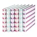 Samsill MP20119 Fashion Design 3 Ring Binder, Stripes, 1 Inch Round Rings, Assorted Colors (Purple, Pink, Turquoise), Bulk Binders - 6 Pack