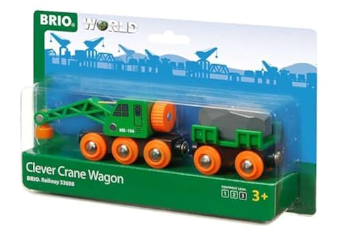 BRIO World 33698 Clever Crane Wagon Set Piece Train