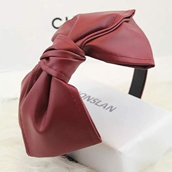 Amazon Com Mopolis F9cf Charm Girls Pu Leather Bow Simple Hair