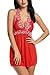 Avidlove Women Outfits Halter Lingerie Mini Nightwear Lace Babydoll Red XL