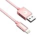 Lightning Cable, i-Blason 6 Feet (1.8m) Apple MFI Certified Lightning Cable for iPhone 6s /6 / Plus, iPhone 5S, iPad Air 2, iPad Mini 3 4 (Rose Gold)