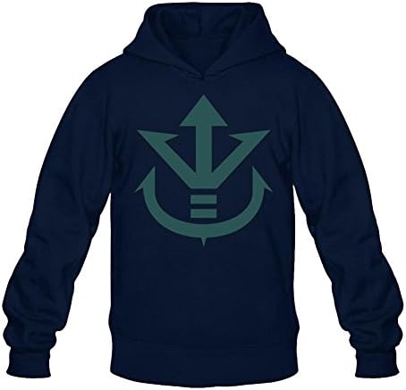 Men's for Vege-ta Crest Long-Sleeved Hoodie Sweatshirts XL Royal Blue