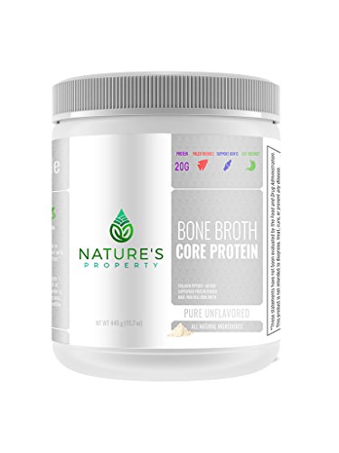 Natureâ€™s Property Bone Broth Core Protein - Pure Unflavored | 20 Servings | Vital Collagen Peptides + Gelatin | Gluten Dairy, Egg & Nut Free | Bone Broth Protein Powder | Ancient Superfood Nutrition