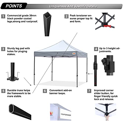 ABCCANOPY Patio Pop Up Canopy Tent 10x10 CommercialSeries Forest Green