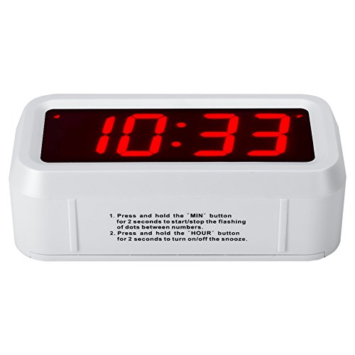 Timegyro Digital Alarm Clock, Battery Operated Desk Clock with 1.2