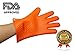 Oven Gloves Heat Resistant, BBQ Gloves Extreme Heat Resistant For Protect Your Hands from Grilling, Baking, Smoking, Cooking- 1 Size Fits Most of All (Orange) - FDA Approved Oven mitts