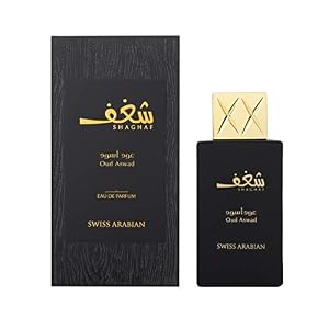 Shaghaf Oud Aswad, Eau de Parfum 75mL | Mouthwatering Incense Infused Noir Oud Wood Fragrance with hint of Rose | Long…