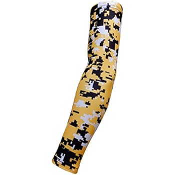 Sports Farm New! Moisture Wicking Compression Arm Sleeve (Yellow Digital Camo, Youth Medium)