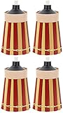 Bamboo - 4 Pack - Metal Oil Canister - 8in High, 10oz. Capacity - Sturdy Table Torch by Kaya Collection