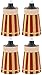 Bamboo  Torches - 4 Pack - Metal Oil Canister - 8in High, 10oz. Capacity - Sturdy Table Torch By Kaya Collection