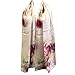 Wrapables® Luxurious 100% Charmeuse Silk Long Scarf with Hand Rolled Edges, Pink Peonies