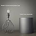 Table Lamp, Bedside Minimalist Fabric Desk Lamp, Aglaia Modern Silver Chrome Metal Basket Cage Style with a Silver Fabric Shade and 4W LED Bulb [Warm White]
