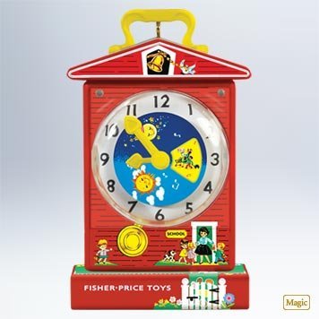 Hallmark Magic Ornament 2011 Music Box Teaching Clock - Fisher Price - #QXI2459