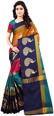 Dhruvi Trendz Women'S Z-Card Foil Print Cottonsilk Saree For Women Banarasi Saree Under 449 2021 Beautiful For Women Saree