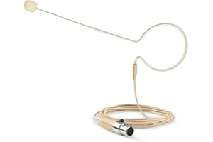Beige Single Earhook Condenser Headset Mic for Shure Wireless System Bodypack Transmitter,Ideal for DJ, MC, Gym,Stage (Mini X