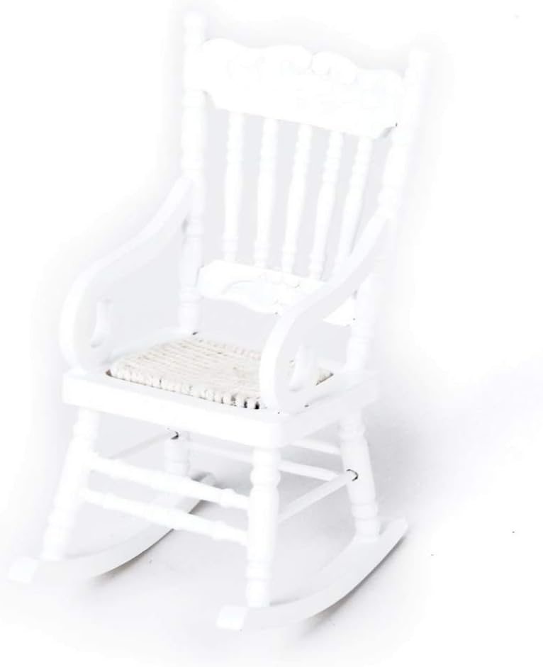 TOYANDONA Dollhouse Wooden Chair, 1:12 Miniature Dollhouse Rocking Chair Miniature Dollhouse Furniture Accessory