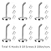 HESTYA 6 Pack Stainless Steel Elephant Nose Hook Wall-Mount Robe Hook Coat Hook Towel Wall Hook, Brushed (Large)