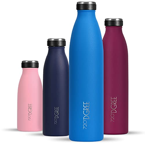 720°DGREE Edelstahl Trinkflasche “milkyBottle” - 1L - BPA-Frei, Auslaufsicher, Kohlensäure geeignet - Thermosflasche für Sprudel, Sport, Uni, Schule,