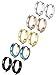 FIBO STEEL 5 Pairs Stainless Steel Hoop Earrings for Men Women Huggie Earrings 13-20MM Available
