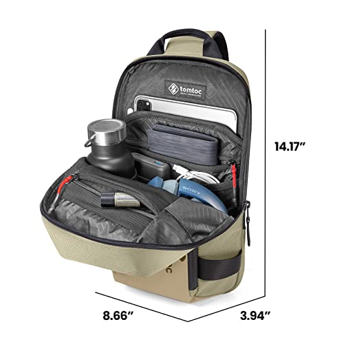 tomtoc Compact EDC Sling Bag, Minimalist Chest Shoulder Backpack