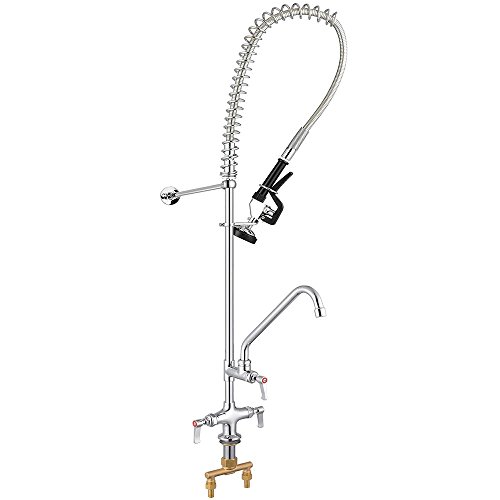 Aquaterior Commercial Kitchen Restaurant Pre-Rinse Faucet Swivel w/ 12" Add-On Faucet Double Handle CUPC NSF ANSI - Thumbnail 2