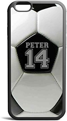 CodeiCases Compatible/Replacement Case Cover with Soccer Design and Custom Name and Number for iPhone 5/5s Black