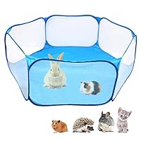 Amakunft Small Animals C&C Cage Tent, Breathable & Transparent Pet Playpen Pop Open Outdoor/Indoor Exercise Fence, Portable Yard Fence for Guinea Pig, Rabbits, Hamster, Chinchillas and Hedgehogs