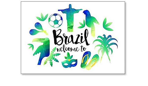 Bienvenido a Brasil. Imán para nevera con ilustración ...