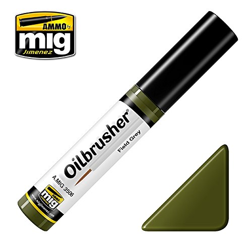 Ammo of Mig Oilbrusher Field Green - Oil Paint with Fine Brush Applicator #3506