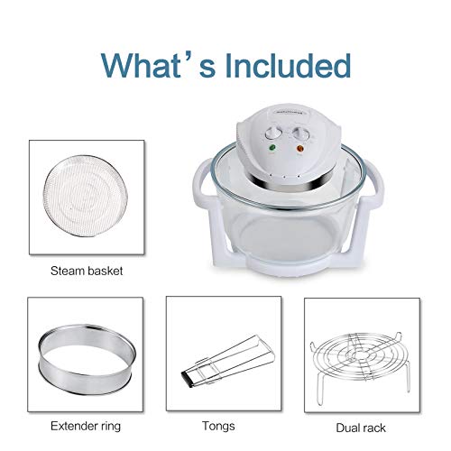 Convection Oven, Counter Top Toaster Oven with Glass Bowl, Easy to