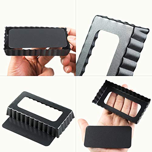 2 Tart+Pan+Removable+Bottom+Nonstick+Quiche+Pan+Quiche+Pan+Set+Square
