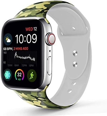Compatible with A pple Watch Band 42mm 44mm, OOCASE Floraler Soft Silicone iWatch Strap Replacement Sport Band for Apple Watch Band 42mm Series 4/3/2/1 Sport & Edition Classic Camouflage