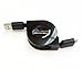 Tera Grand - USB 3.0 A to Micro USB Retractable Cable, 3 Ft Black - for Samsung Galaxy S5, Galaxy Note 3, Galaxy Note Pro 12.2, Galaxy Tab Pro 12.2, Lenovo Think Pad 8, Microsoft Surface Pro and Surface Pro 2