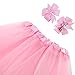 BGFKS 5 Pack Tutu Skirt For Girl Ballet Dance Costume Dress Up Princess Party Girl Tutus With Butterfly Headdress 12 Colors Age 2-8(Pink)