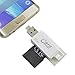 YiKaiEn USB SDHC SDXC Micro SD Card Reader with Micro-USB OTG For IOS iPhone iPad MAC PC Android phones Max Support 128GB Memory Card (White)