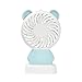 Handheld Small Fan Portable Rechargeable Mini Fan Thin Cooling Fan Multi-color LED Light Fan Cute Bear Fan Standable Hanging Fan Gifts for Home Travel Indoor Outdoor Baby Kids(Blue Bear)