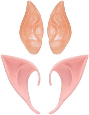 TianJi 2 Different Pairs Elf Ears Cosplay Accessories in Halloween and Christmas Night Masquerade Party Supplies for Kids and Adult Dress Up As Elves, Fairies, Fixies, Goblin