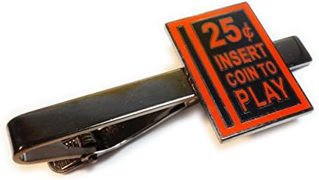 Quarter Coin Slot Retro Arcade Video Games Suit Wedding Tie Bar Clip